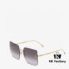 Fendi 2024 New Arrival Exquisite F Diamond Metal Square Frameless Sunglasses Unisex UV Protection Shades FE4082US