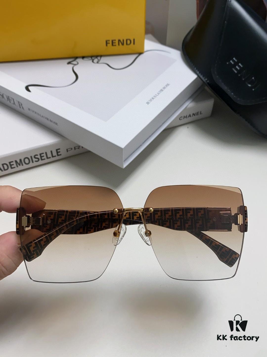 FENDI 2024 Spring New Arrival Trendy Fashion Rectangular Polarized Sunglasses High-Quality Comfortable Wearable Celebrity-Influencer Style Women's HD Polarized Sunglasses