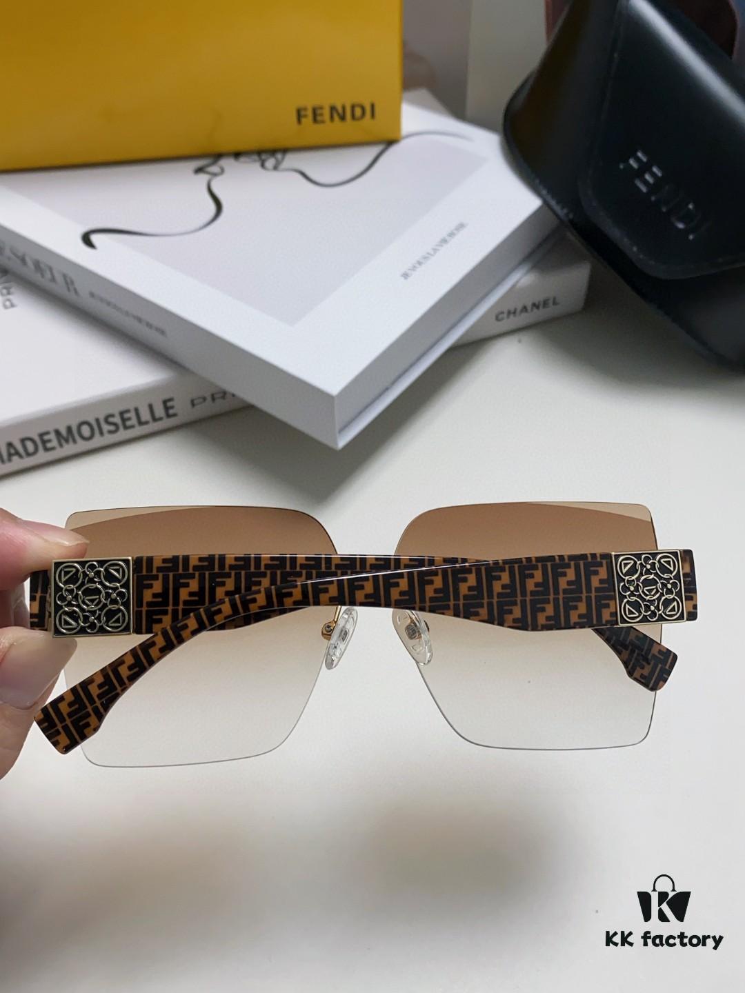 FENDI 2024 Spring New Arrival Trendy Fashion Rectangular Polarized Sunglasses High-Quality Comfortable Wearable Celebrity-Influencer Style Women's HD Polarized Sunglasses