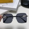 Fendi 2024 New Large Round Oversized Metal Sunglasses for Women, Slimming Polarized UV Protection Sun Glasses