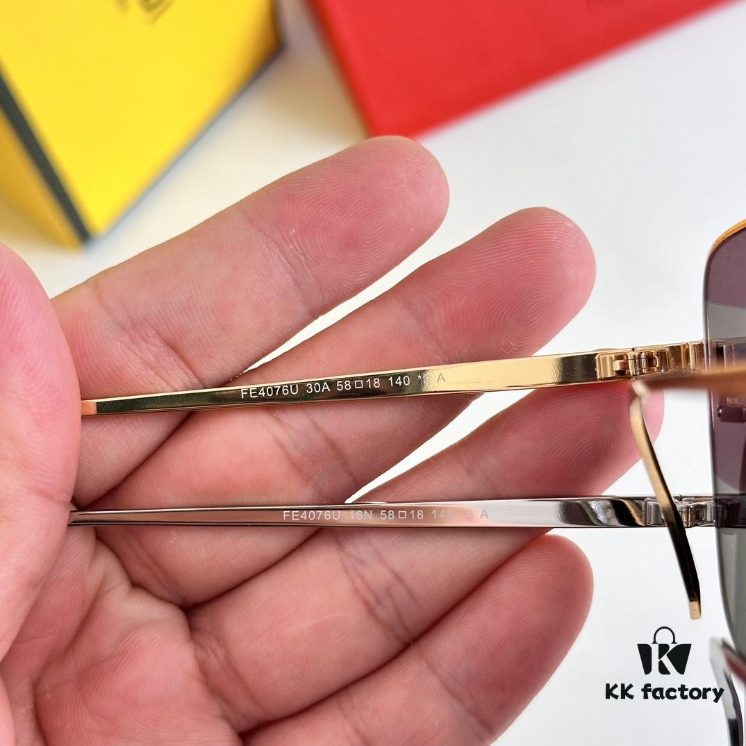 FENDI FE4076U Minimalist and Elegant Square Frame, Stylish Face-Framing Design with Mirror-Inlaid Full Rhinestone Logo