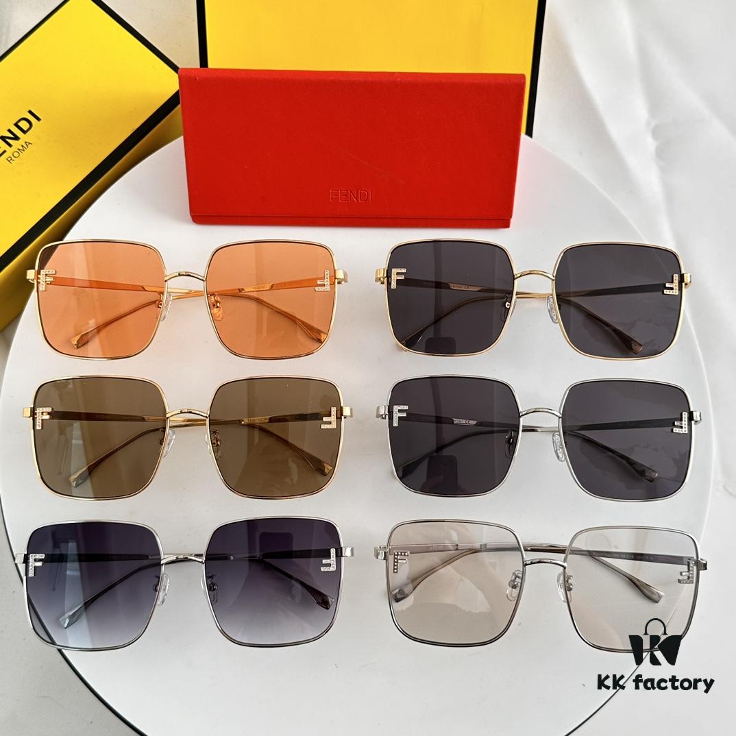 FENDI FE4076U Minimalist and Elegant Square Frame, Stylish Face-Framing Design with Mirror-Inlaid Full Rhinestone Logo