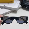 Fendi Cat-Eye Sunglasses for Women, Fashion Metal Logo Design, High-End Stylish and Versatile Sun Glasses