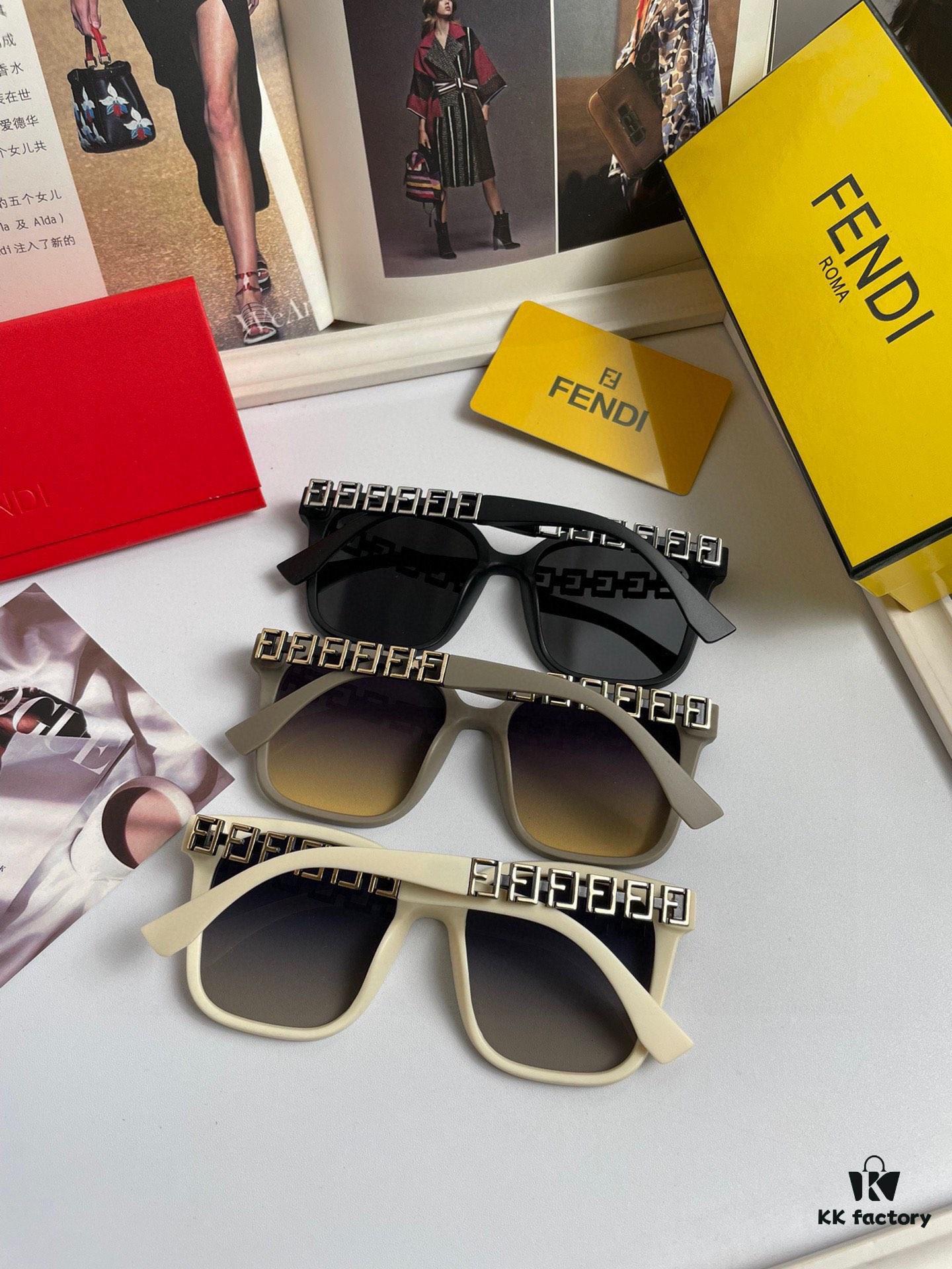 New Arrival: Fendi Women's Polarized Sunglasses, TR Frame with Imported PolaRoid HD Polarized Lenses, Metal Logo on Temples, High-End Custom Design, Stylish and Perfect for Travel or Driving