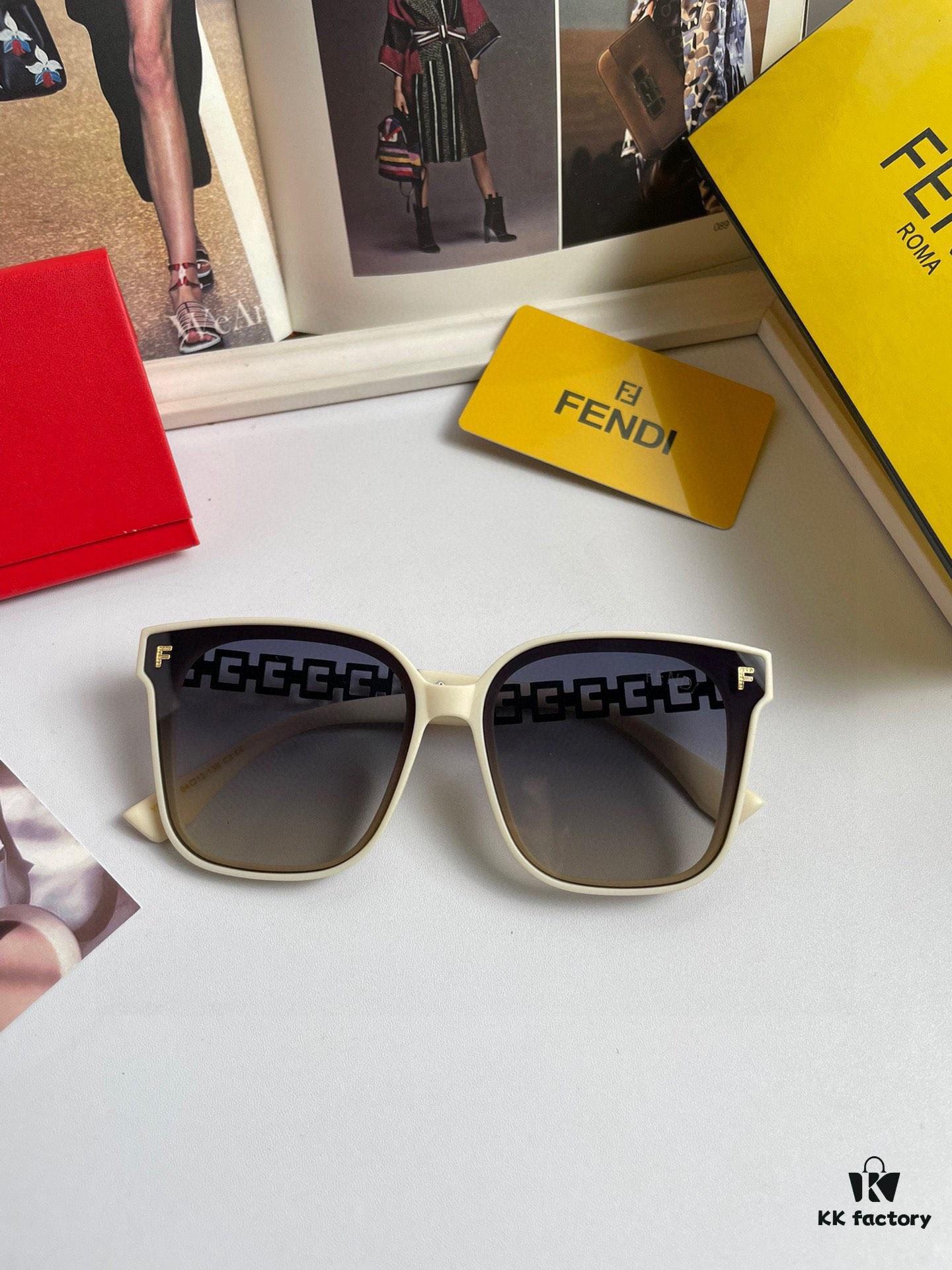 New Arrival: Fendi Women's Polarized Sunglasses, TR Frame with Imported PolaRoid HD Polarized Lenses, Metal Logo on Temples, High-End Custom Design, Stylish and Perfect for Travel or Driving