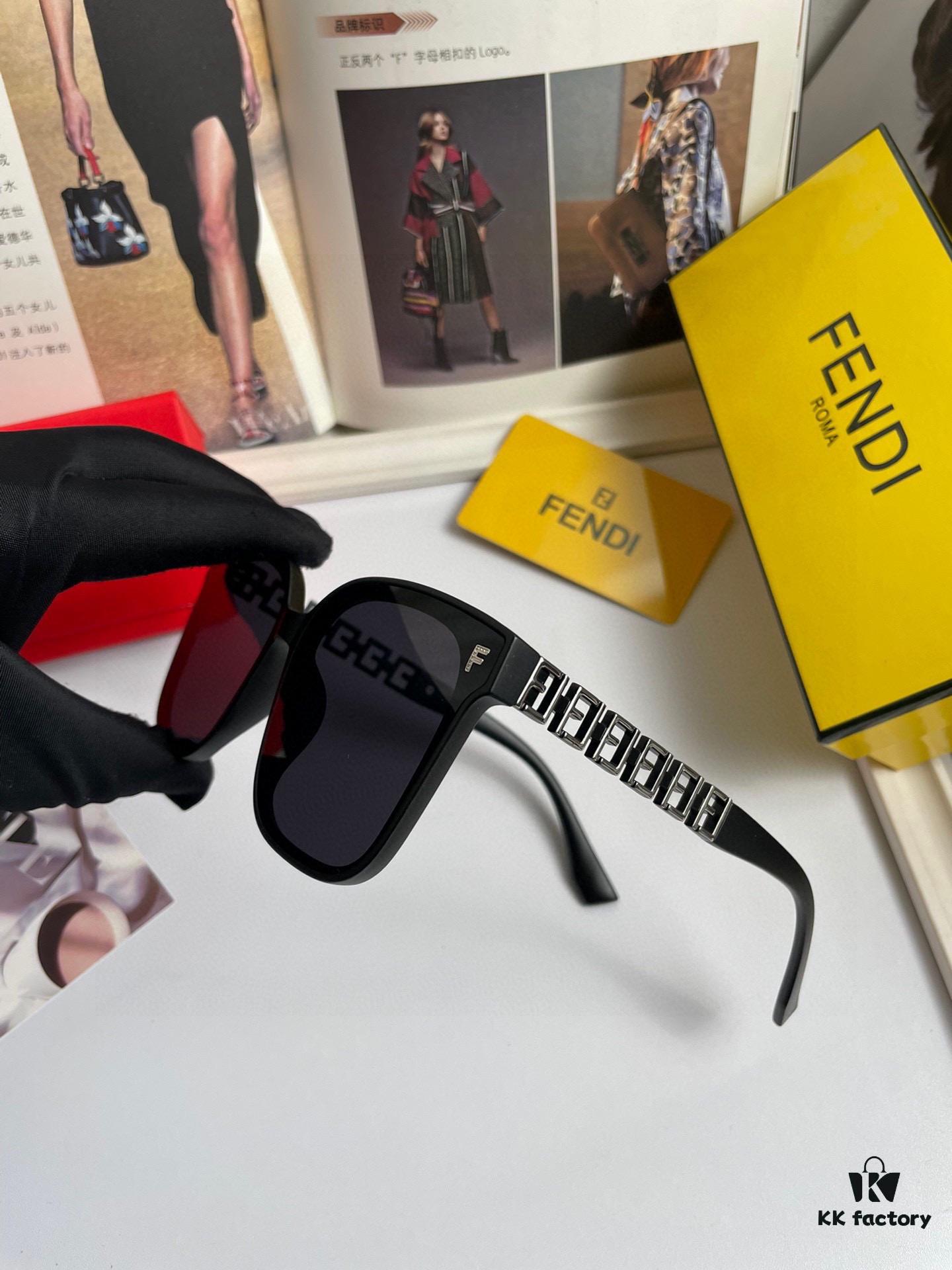 New Arrival: Fendi Women's Polarized Sunglasses, TR Frame with Imported PolaRoid HD Polarized Lenses, Metal Logo on Temples, High-End Custom Design, Stylish and Perfect for Travel or Driving