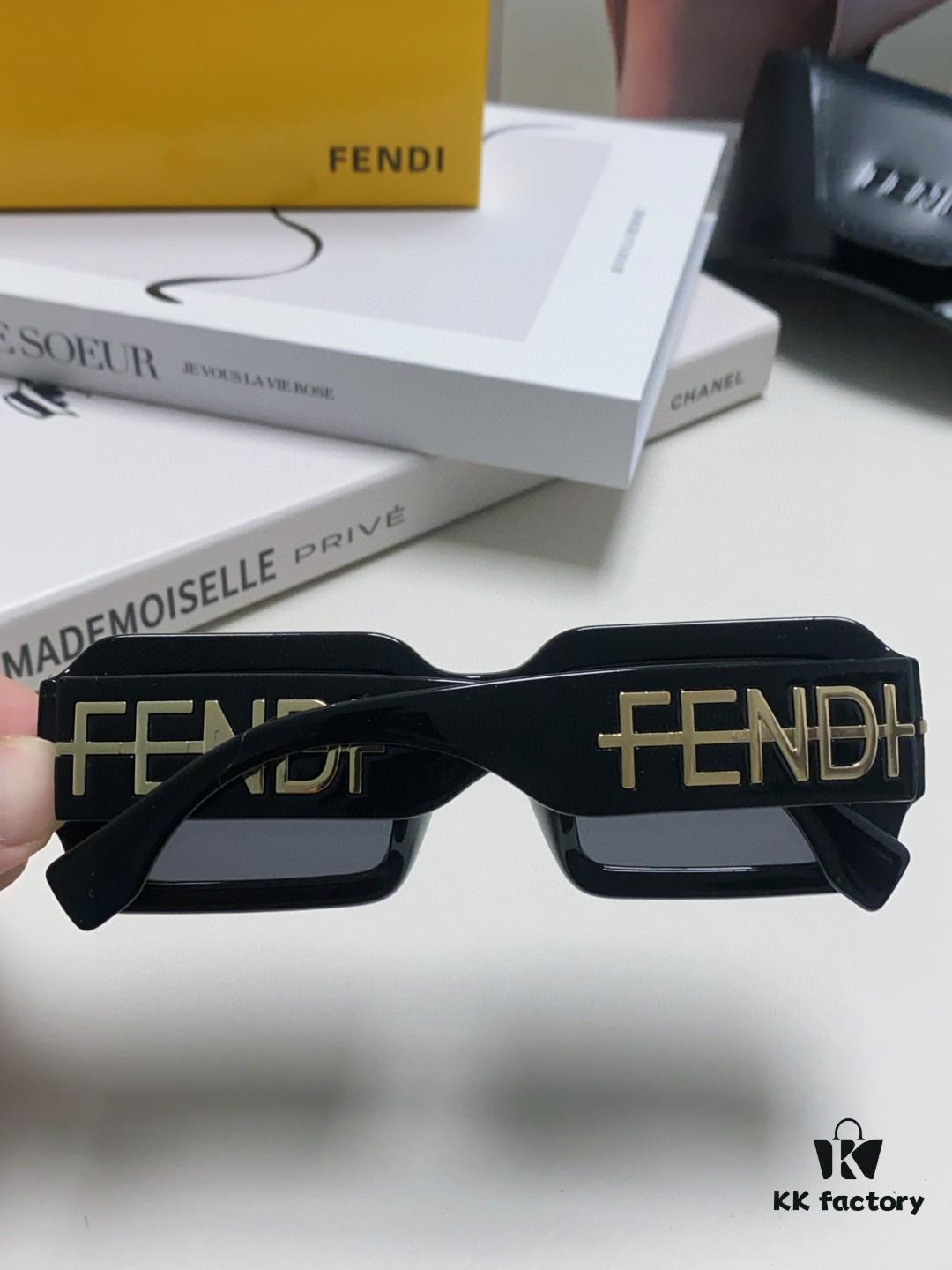 Fendi New Square Sunglasses for Men and Women, Fashionable Streetwear Style Shades