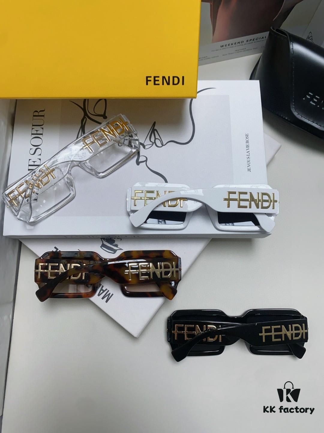 Fendi New Square Sunglasses for Men and Women, Fashionable Streetwear Style Shades