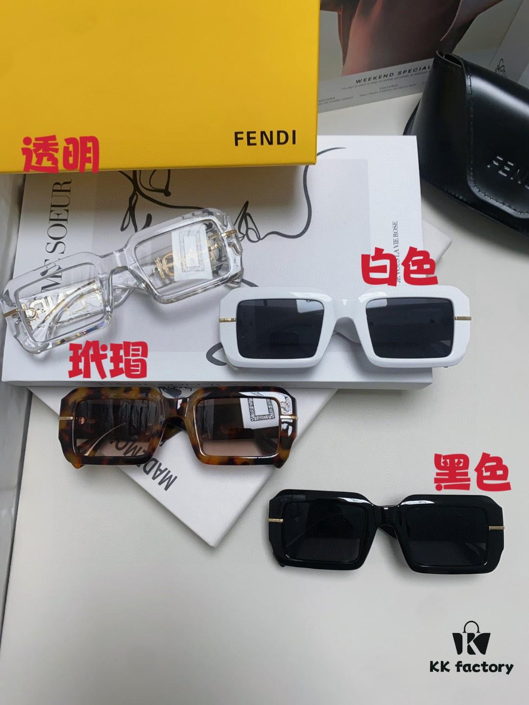 Fendi New Square Sunglasses for Men and Women, Fashionable Streetwear Style Shades