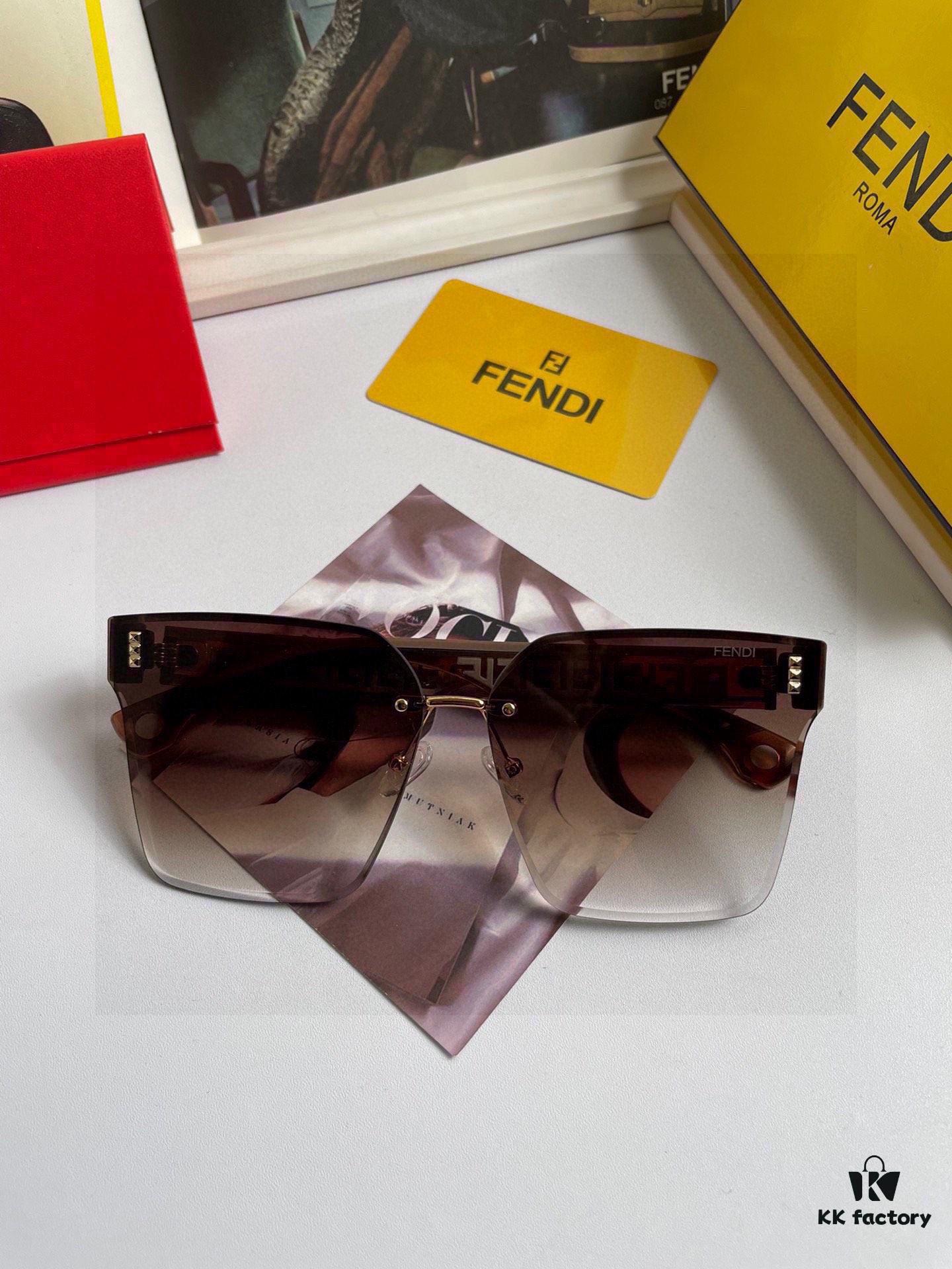 Fendi Women's Sunglasses with HD Nylon Lenses, Fashionable Face-Framing Design, Stylish and Premium Look