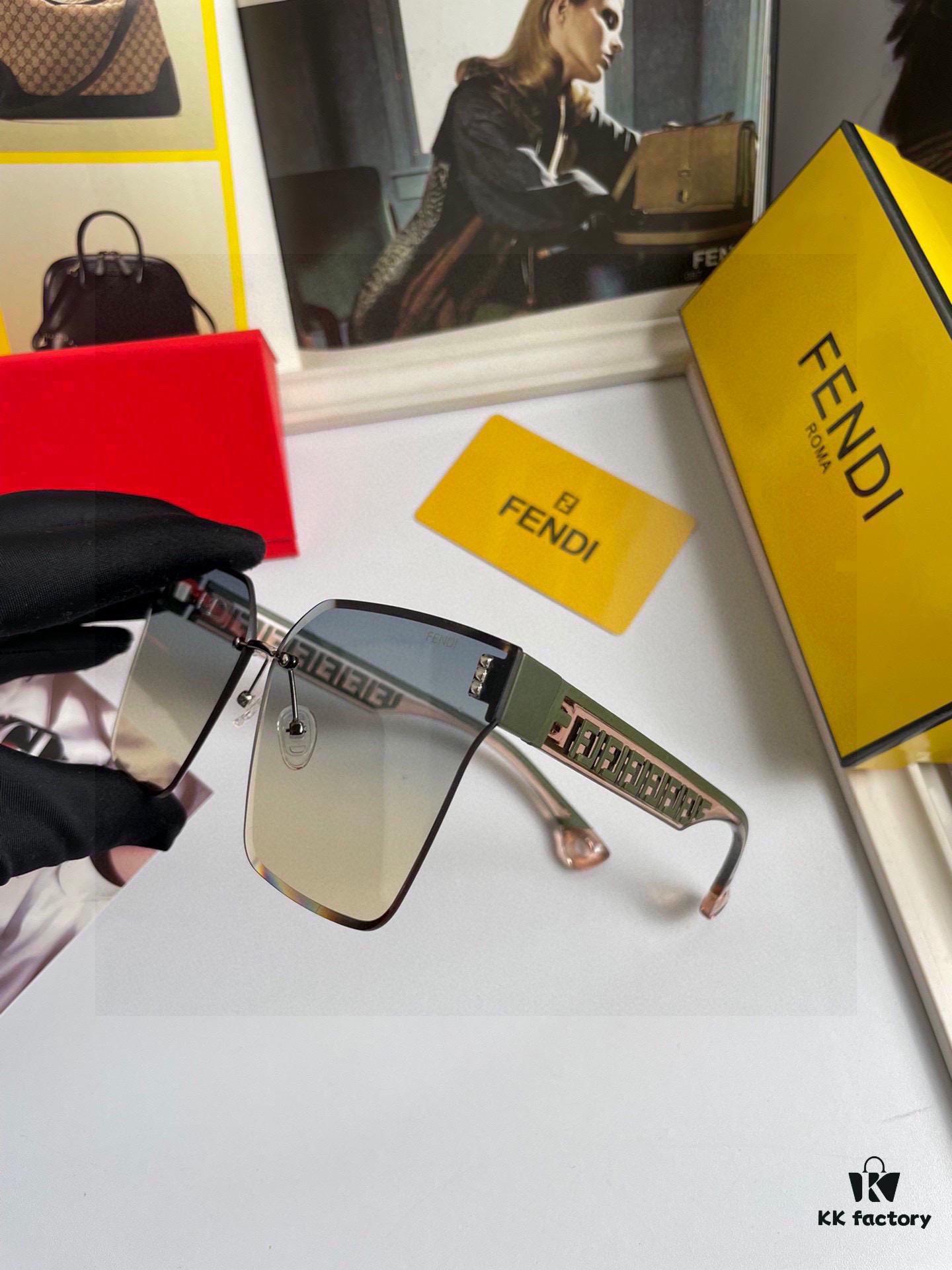 Fendi Women's Sunglasses with HD Nylon Lenses, Fashionable Face-Framing Design, Stylish and Premium Look
