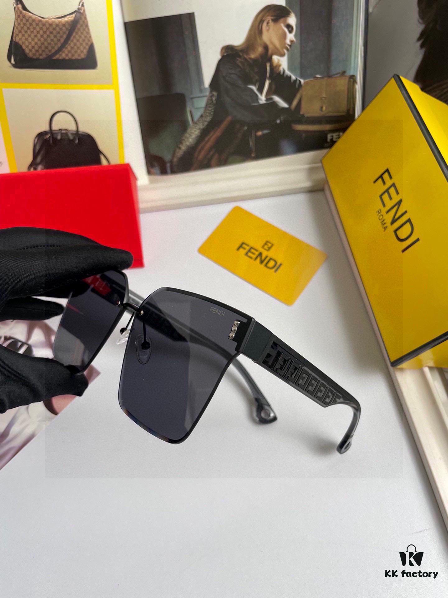 Fendi Women's Sunglasses with HD Nylon Lenses, Fashionable Face-Framing Design, Stylish and Premium Look