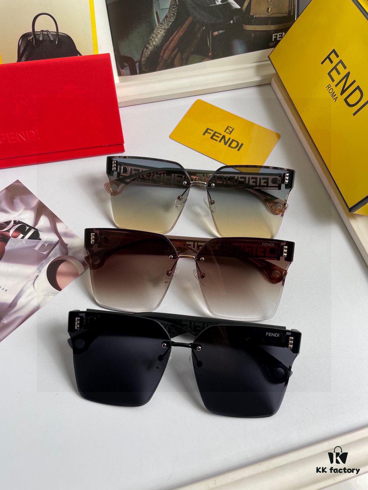 Fendi Women's Sunglasses with HD Nylon Lenses, Fashionable Face-Framing Design, Stylish and Premium Look