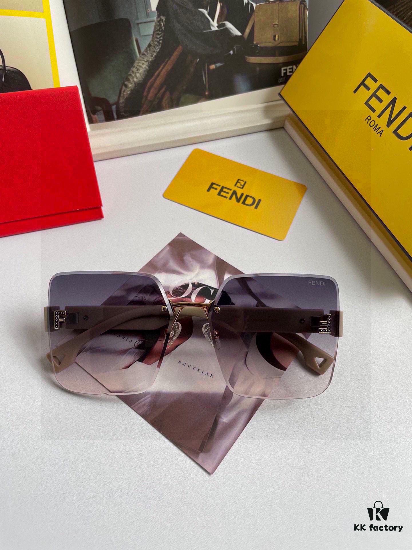 Fendi FENDI Women's Sunglasses 🕶️ High-Definition Nylon Lenses, Stylish Face-Framing Design, Luxury Fashion Look, Model 7237