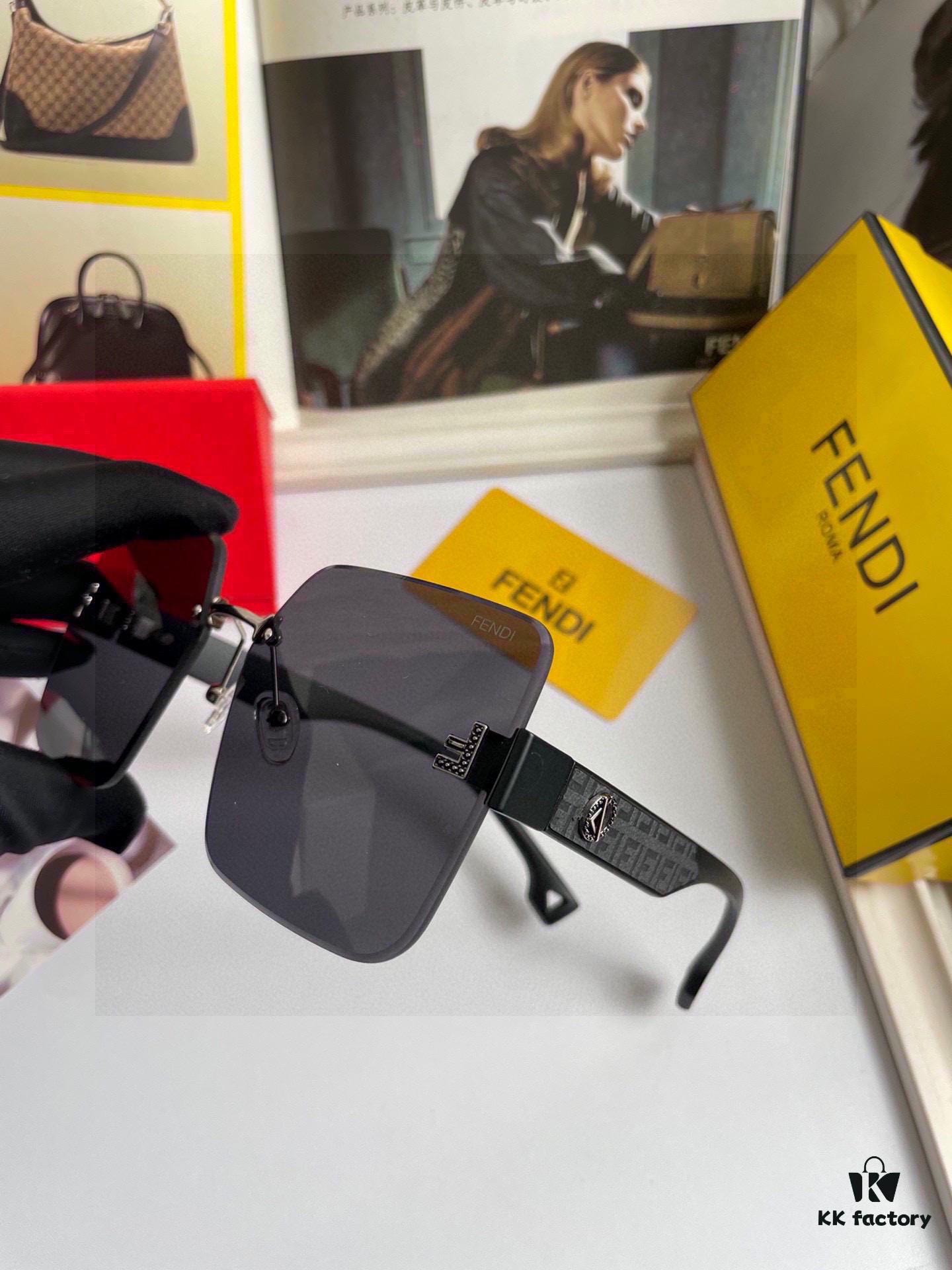 Fendi FENDI Women's Sunglasses 🕶️ High-Definition Nylon Lenses, Stylish Face-Framing Design, Luxury Fashion Look, Model 7237