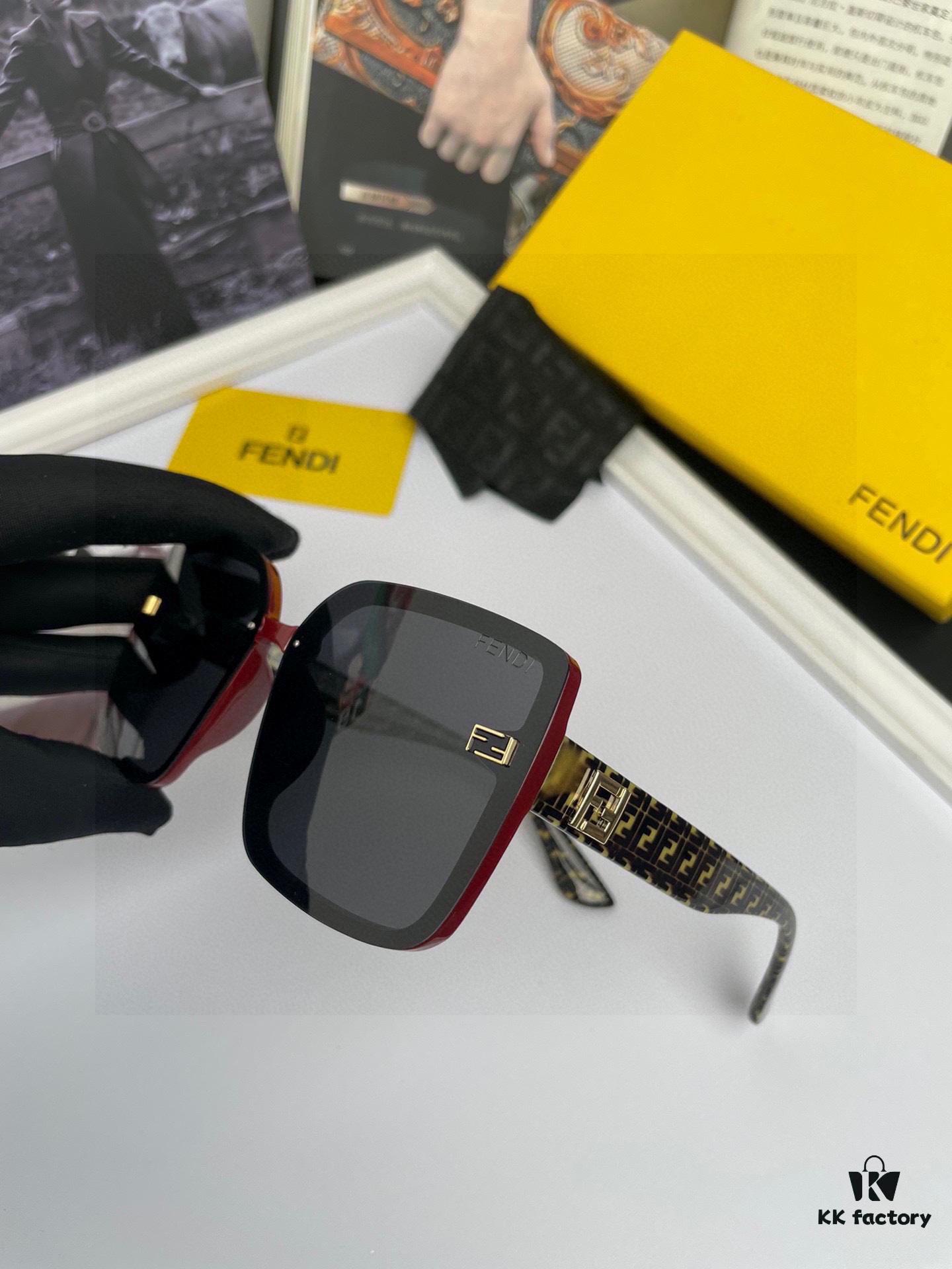 FENDI High-Quality Women's Polarized Sunglasses with TR90 Frame: Imported Polarized HD Lenses, Fashionable and Elegant, Must-Have for Travel