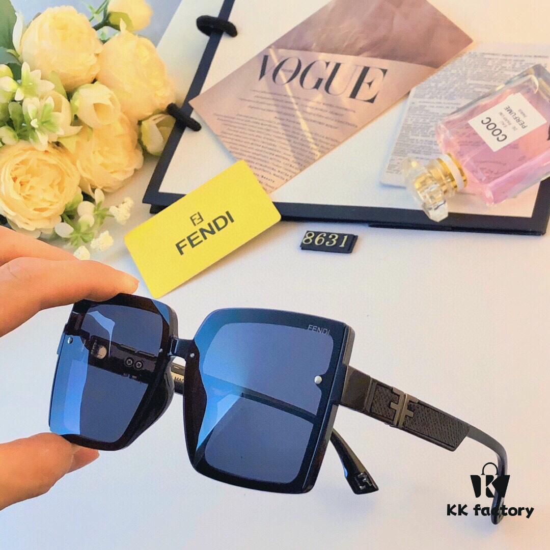Fendi Sunglasses for Women, Korean Style, Premium Square Frame, Face-Slimming UV Protection, HD Driving Sunglasses