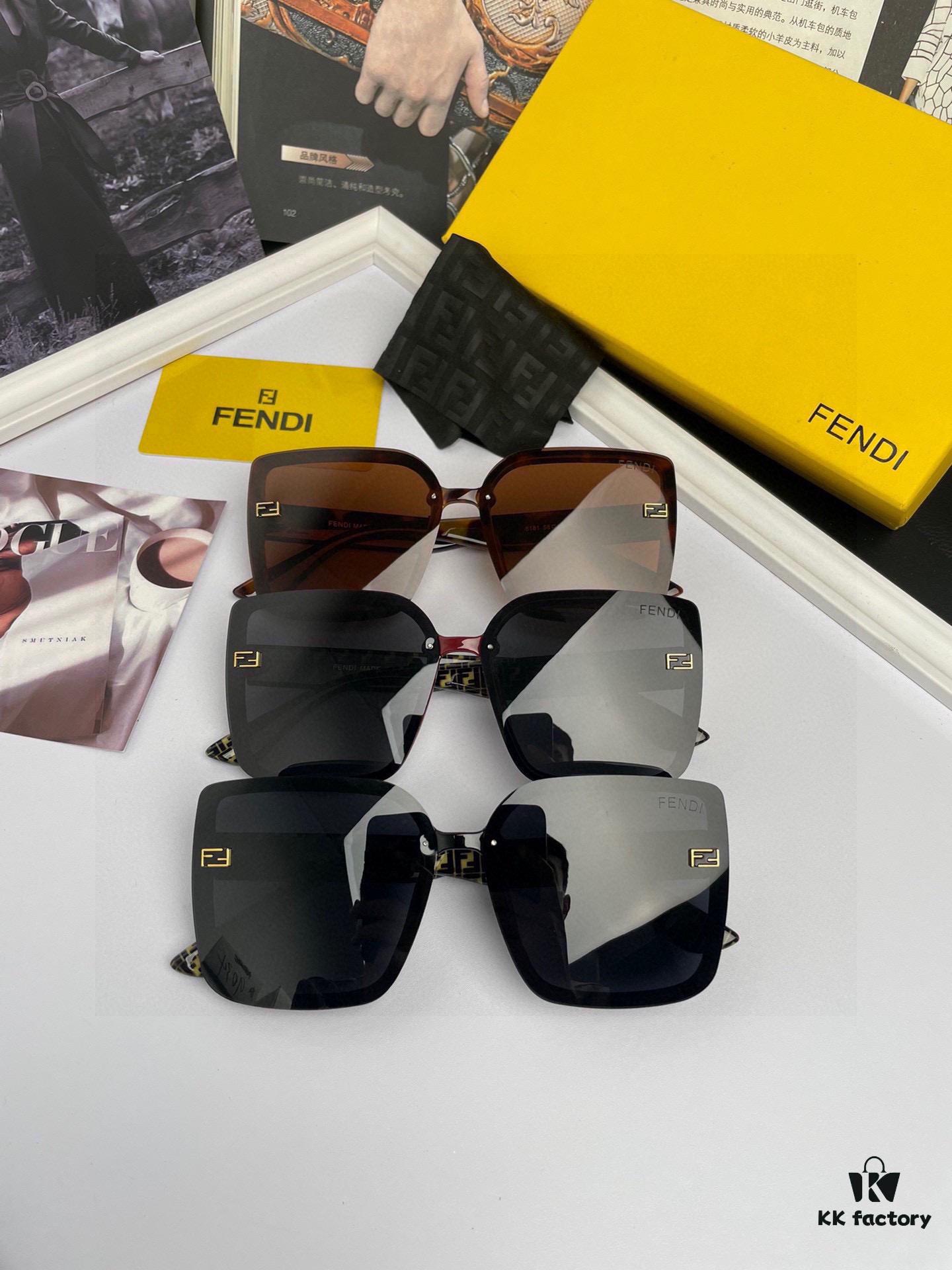 Fendi FENDI Original Quality Women's Polarized Sunglasses 🕶 TR90 Material: Imported Polarized High-Definition Lens