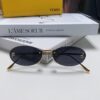 Fendi 2024 New Arrival Metal Frameless Oval Sunglasses for Women, Fashionable and Stylish Unisex UV-Protective Eyewear
