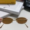 Fendi 2024 New Arrival Metal Frameless Oval Sunglasses for Women, Stylish and Unique Unisex UV Protection Sunglasses
