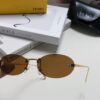 Fendi 2024 New Arrival Metal Frameless Oval Sunglasses for Women, Stylish and Unique Unisex UV Protection Sunglasses