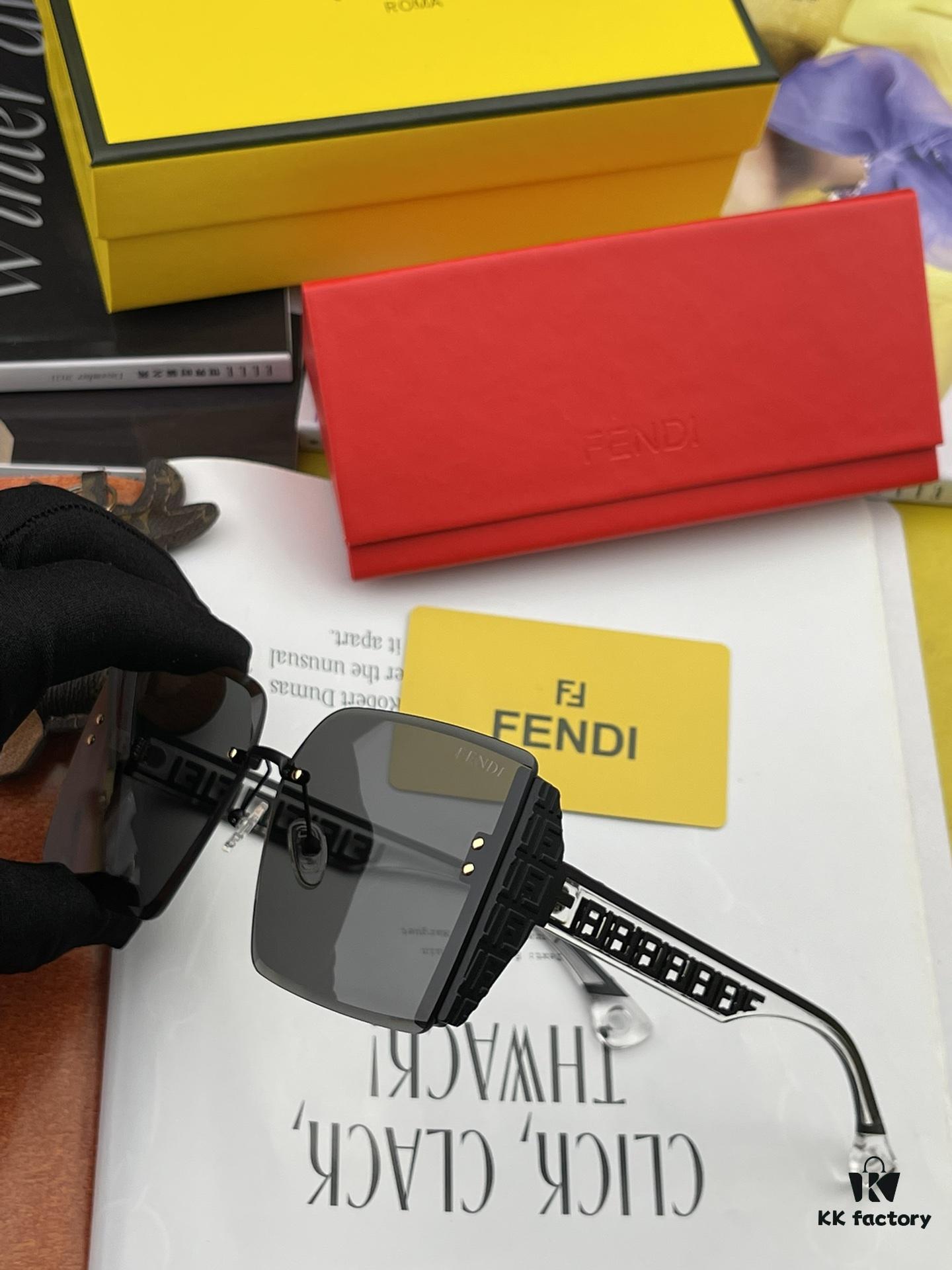 Oversized Square Fendi FF Logo Sunglasses Frame Popular Bestseller 2024 Spring New Arrival Celebrity-Favorite Style