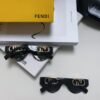 Fendi Cat-Eye Sunglasses for Women, Fashionable Metal Logo Designer Shades, High-End Stylish and Versatile Sunglasses