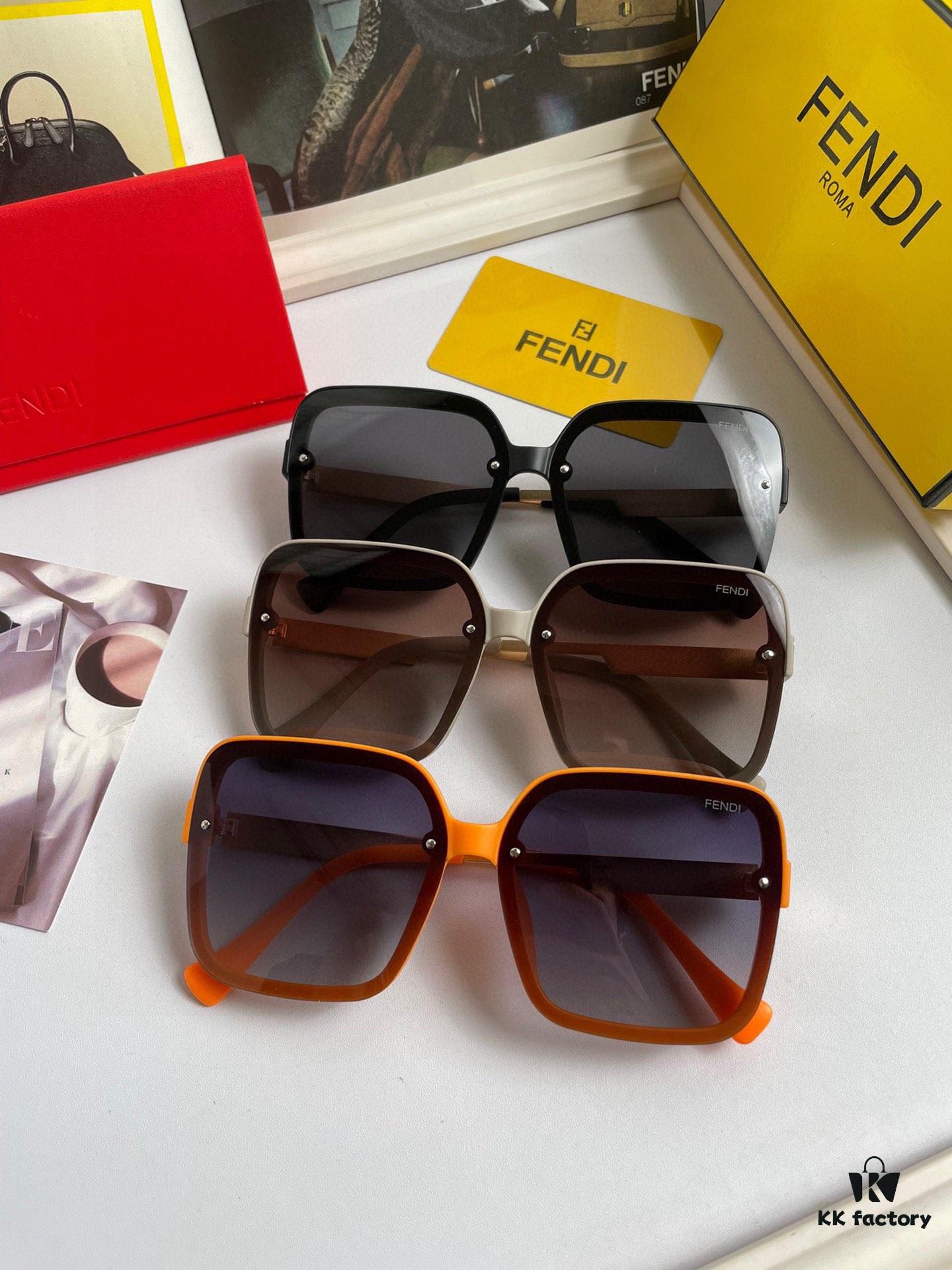 Fendi Women's Polarized Sunglasses, Fashionable Face-Framing Design, Luxury Style, Model 7233