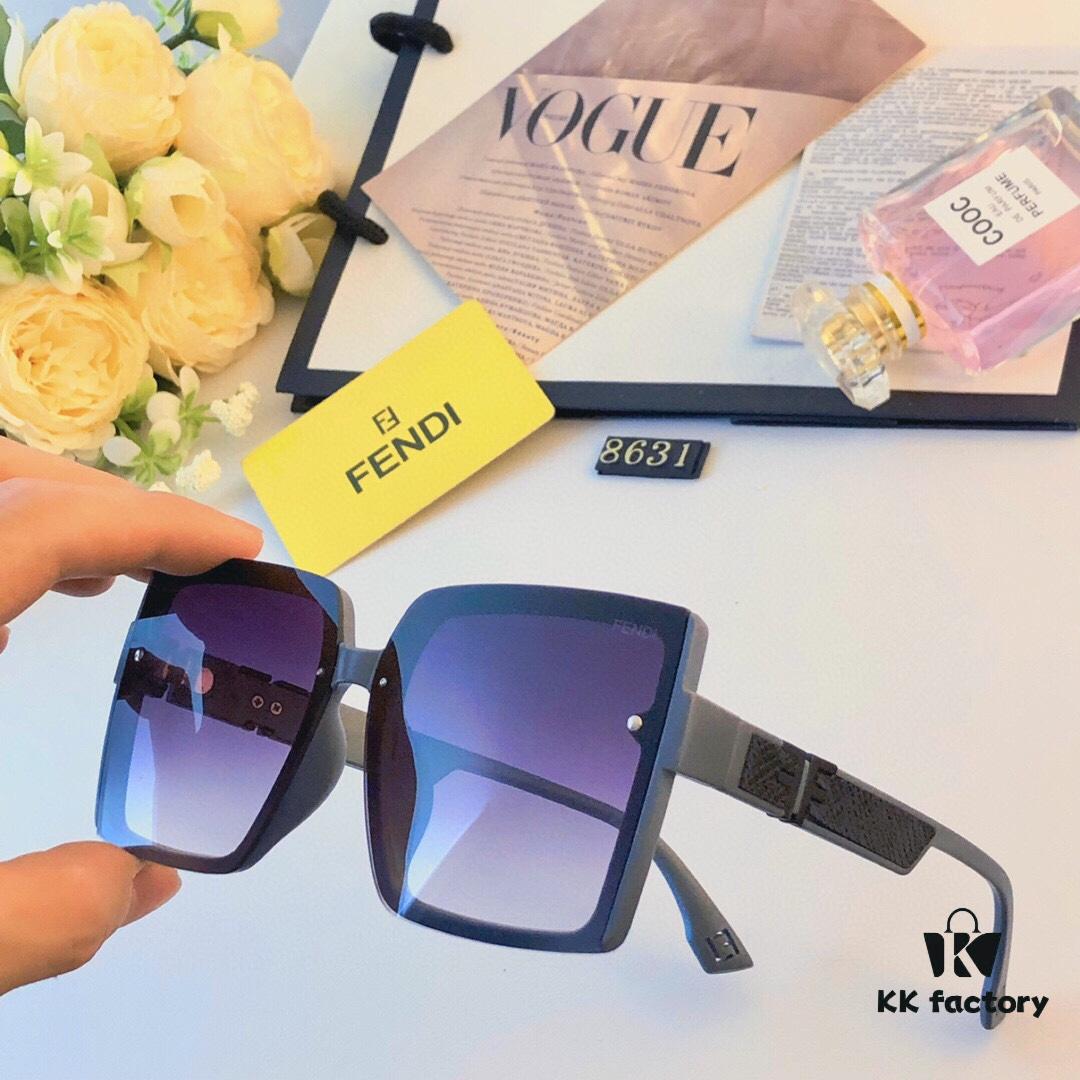 Fendi 2024 New Square Oversized Lightweight Luxury Women's Sunglasses, High-End Fashion Streetwear Style Featured on Xiaohongshu