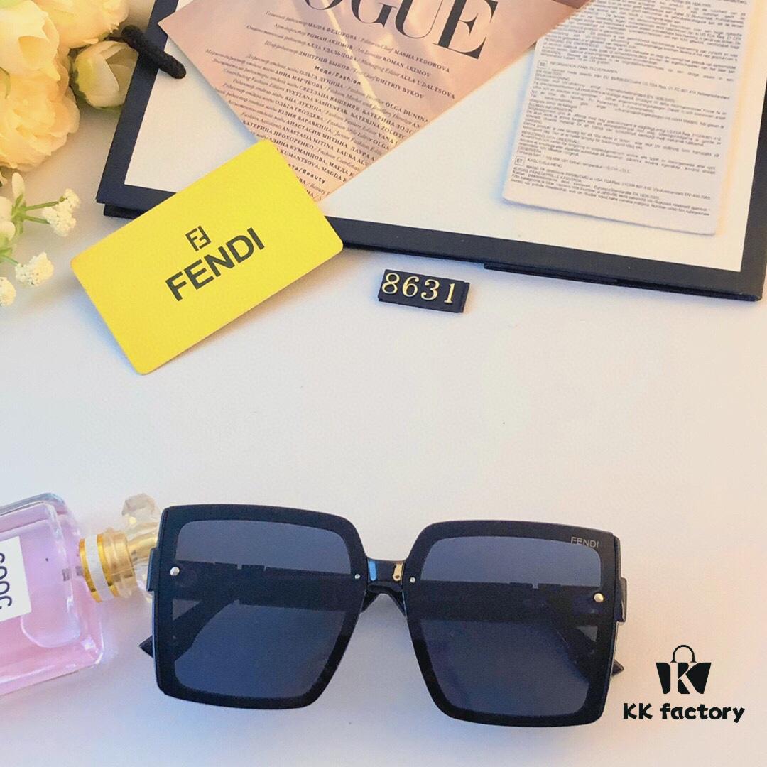 Fendi 2024 New Square Oversized Lightweight Luxury Women's Sunglasses, High-End Fashion Streetwear Style Featured on Xiaohongshu