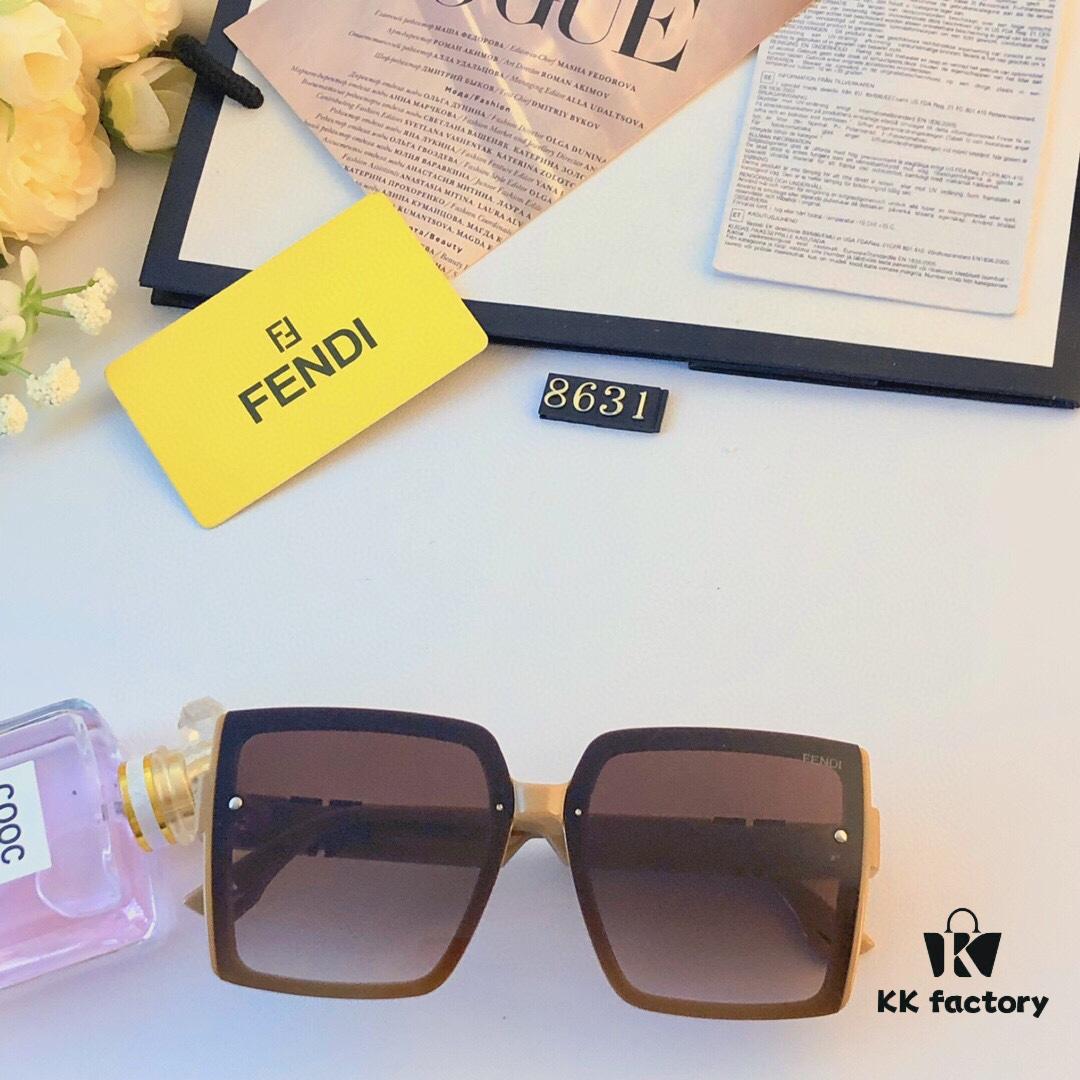 Fendi 2024 New Square Oversized Lightweight Luxury Women's Sunglasses, High-End Fashion Streetwear Style Featured on Xiaohongshu