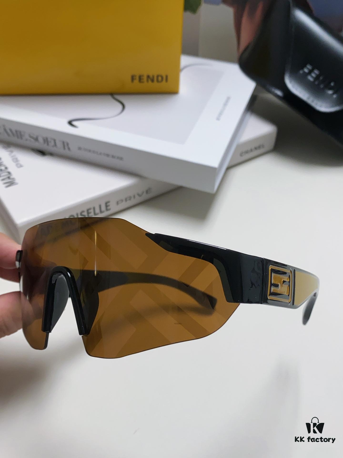 Fendi Running Glasses for Cycling and Marathon Sports, Unisex Outdoor Windproof Sunglasses with Oversized Frame