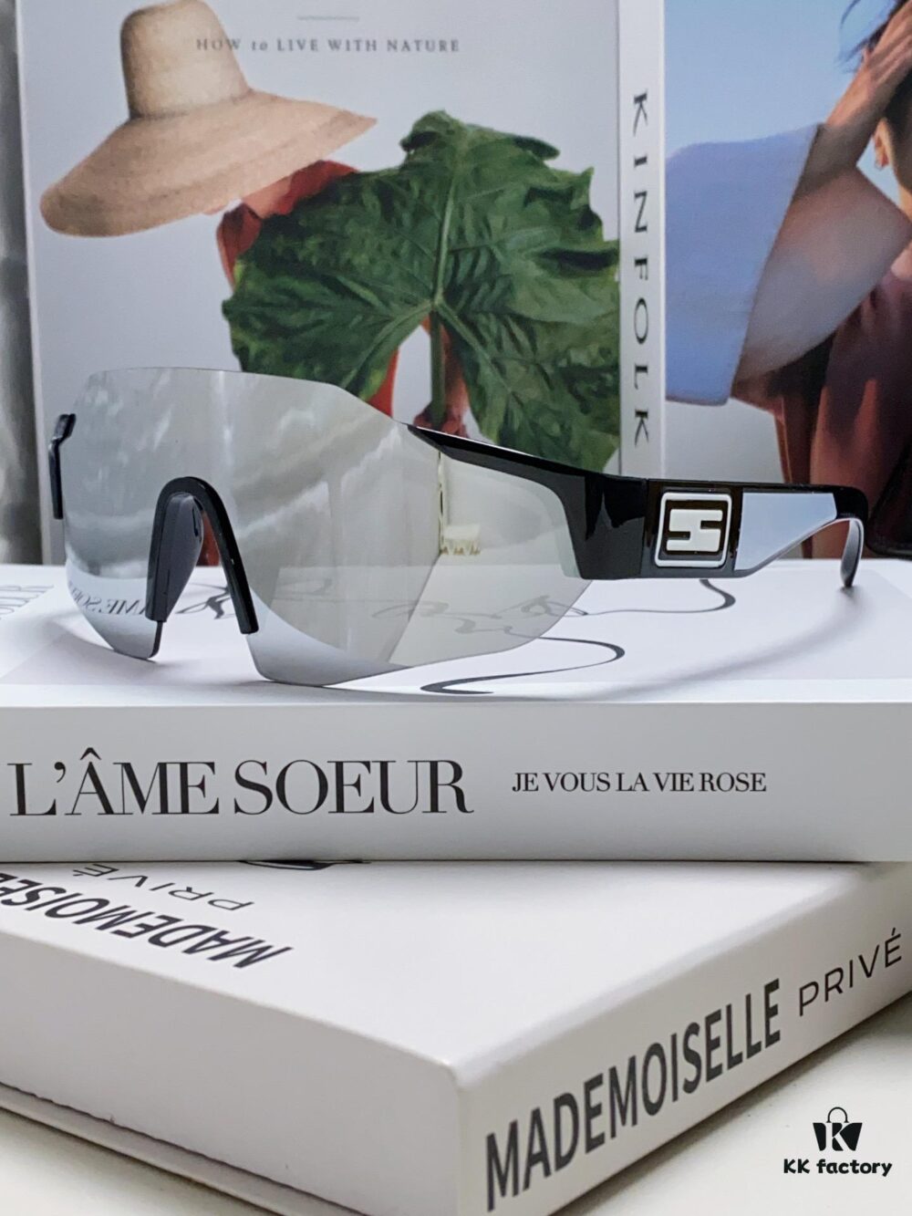 Fendi Running Glasses for Cycling and Marathon Sports, Unisex Outdoor Windproof Sunglasses with Large Frame