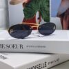 Fendi 2024 New Arrival Metal Frameless Oval Sunglasses for Women, Fashionable and Stylish Unisex UV-Protective Sunglasses