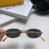 Fendi 2024 New Arrival Metal Frameless Oval Sunglasses for Women, Fashionable and Stylish Unisex UV-Protective Sunglasses
