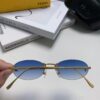 Fendi 2024 New Arrival Metal Frameless Oval Sunglasses for Women, Stylish and Unique UV-Protective Sun Glasses Unisex
