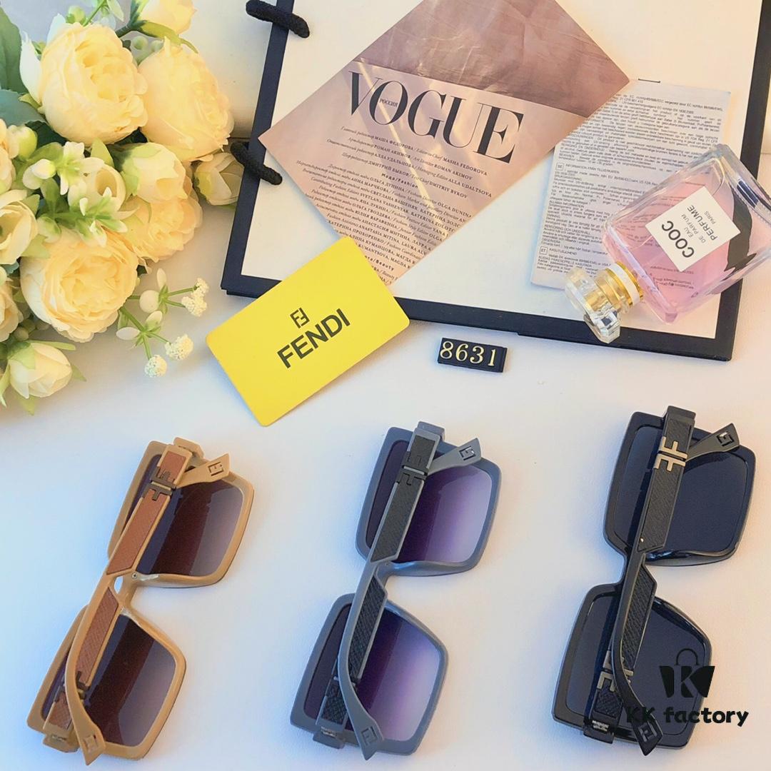 Fendi-Inspired Stylish Square Oversized Sunglasses for Women, Ultra-Black Large Frame Sunglasses that Slim the Face, Fashionable Street Snap Shades with Instagram Influencer Aesthetic