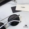 FENDI Latest Official Website Synchronized FF 0025 Aviator Sunglasses Unisex Model Showcasing Brand Characteristics Dual-Tone Electroplated Frame Radiating Design High-Quality Original Order Cabinet Channel Goods Premium Details Visible Upon Close Inspection Suitable for All Face Shapes
