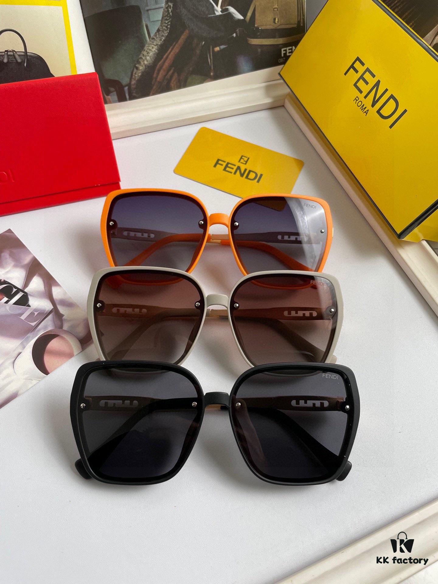 Fendi Women's Polarized Sunglasses, Fashionable Face-Framing Design, Luxury Brand Style, Model 7233