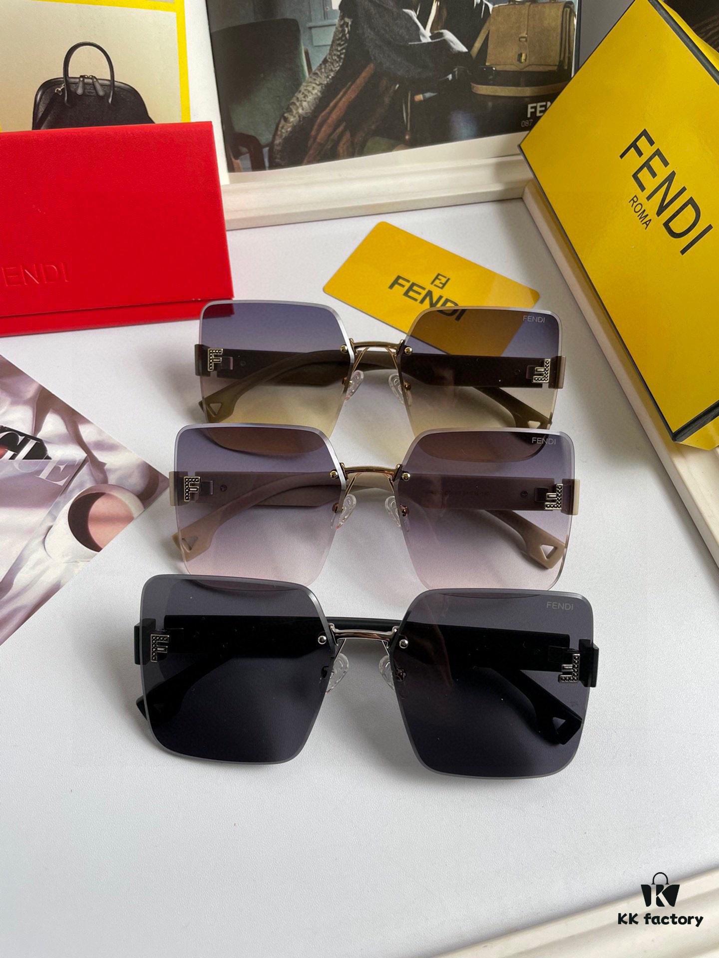 Fendi FENDI Women's Sunglasses with HD Nylon Lenses, Fashionable Face-Framing Design, Stylish and Trendy Look, Model 7237