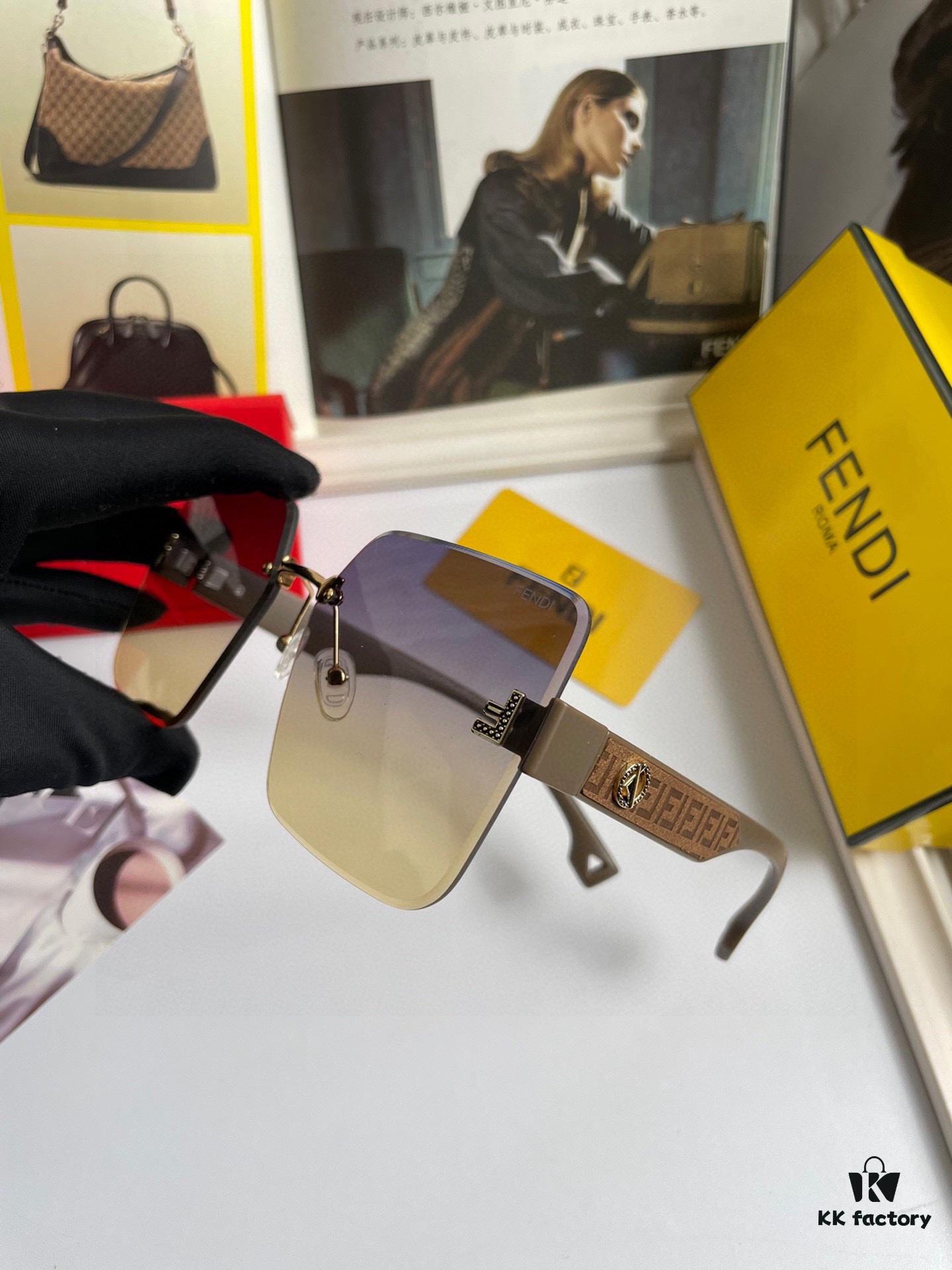 Fendi FENDI Women's Sunglasses with HD Nylon Lenses, Fashionable Face-Framing Design, Luxury Style, 7237 Eyewear