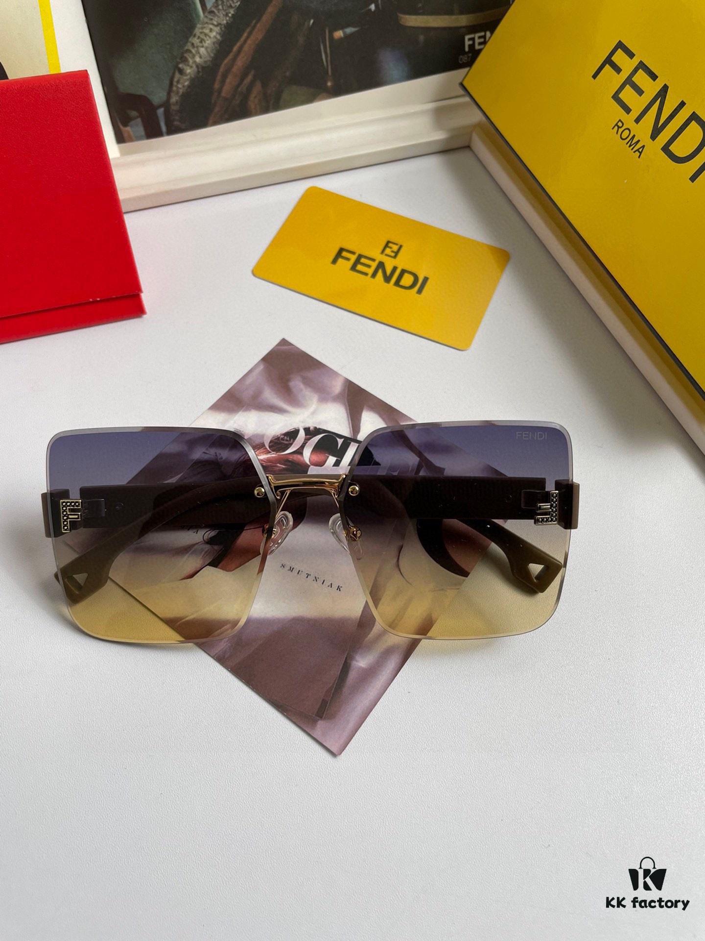 Fendi FENDI Women's Sunglasses with HD Nylon Lenses, Fashionable Face-Framing Design, Stylish and Trendy
