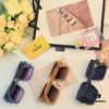 Fendi 2024 New Arrival F Logo Fashion Sunglasses Retro Trendy Square Frame UV Protection Slimming Sunglasses Ins Style