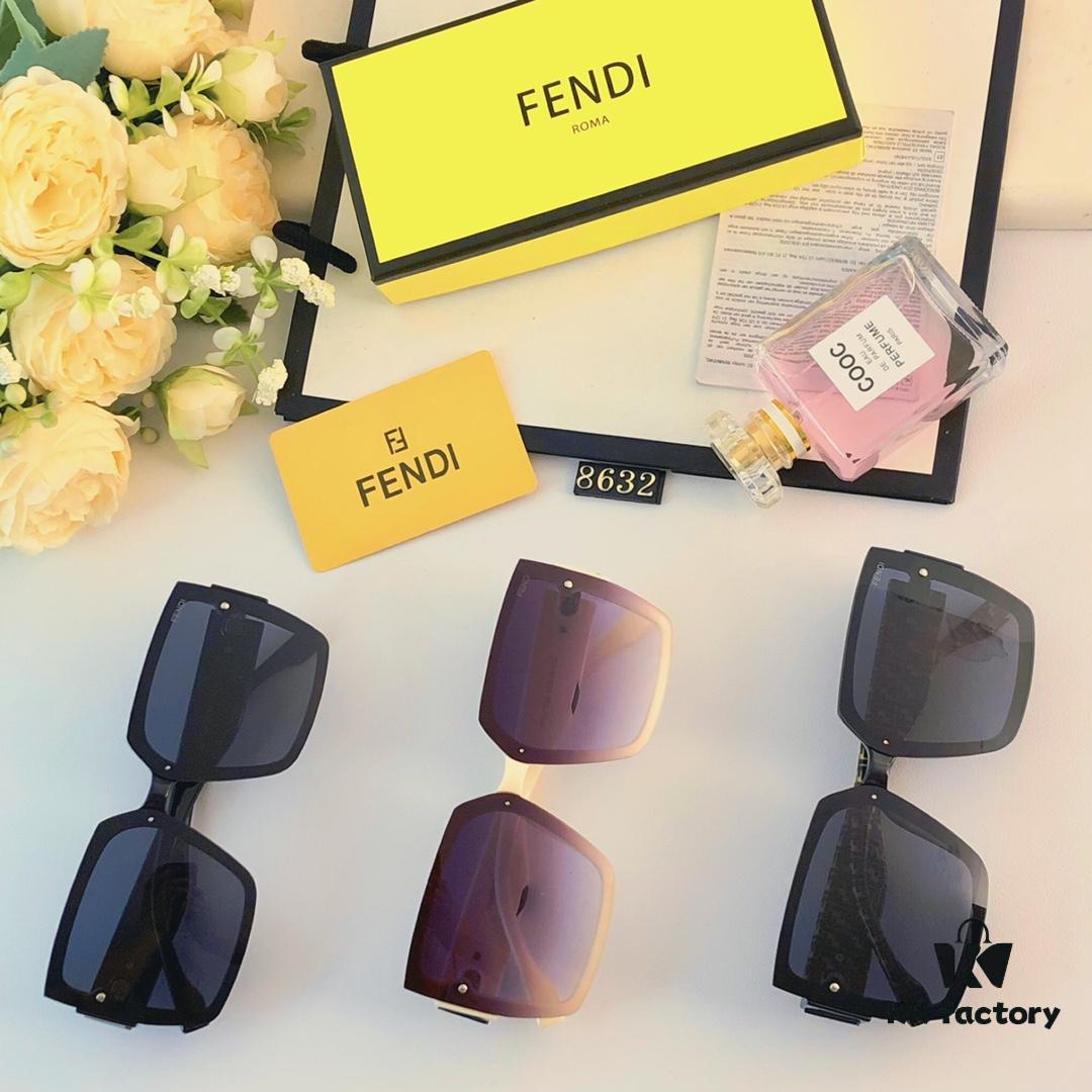 Fendi New Retro Oversized Square Sunglasses for Women, Fashionable European and American Style Street Snap Celebrity Sun Glasses