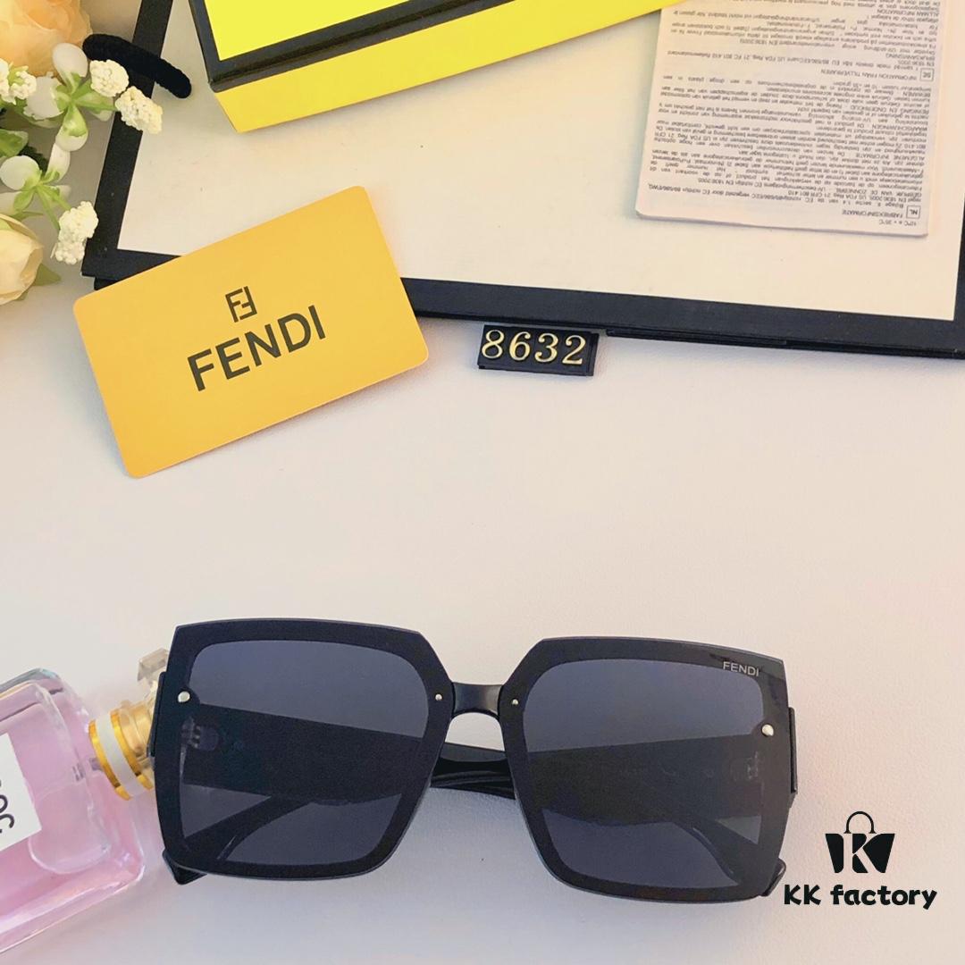 Fendi New Retro Oversized Square Sunglasses for Women, Fashionable European and American Style Street Snap Celebrity Sun Glasses