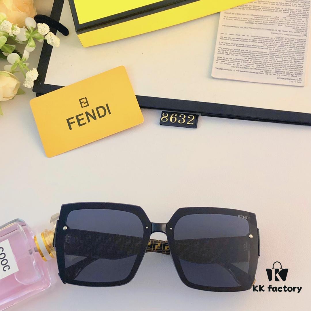 Fendi New Retro Oversized Square Sunglasses for Women, Fashionable European and American Style Street Snap Celebrity Sun Glasses