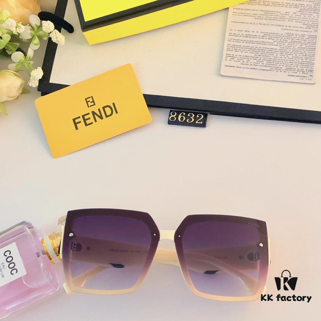 Fendi New Retro Oversized Square Sunglasses for Women, Fashionable European and American Style Street Snap Celebrity Sun Glasses