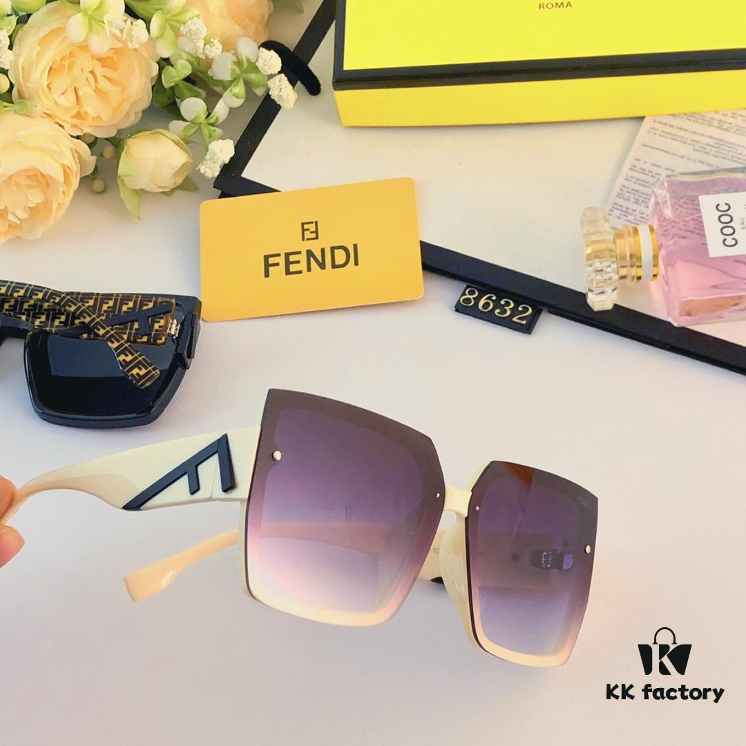 Fendi New Retro Oversized Square Sunglasses for Women, Fashionable European and American Style Street Snap Celebrity Sun Glasses