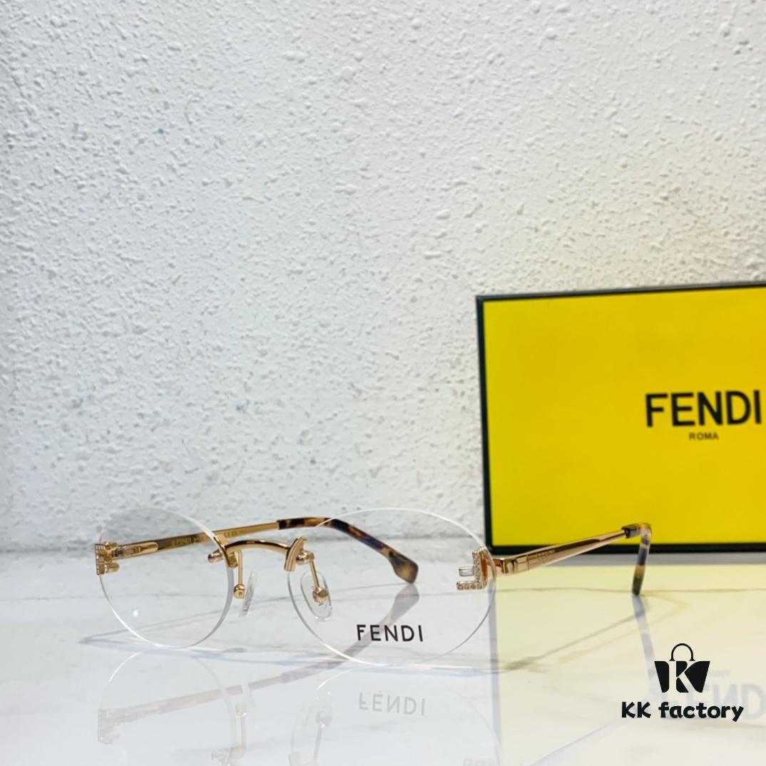 FENDI Model: FE4075 Small Diamond-Embedded Frameless Eyeglasses Sunglasses Size: 57-19-145