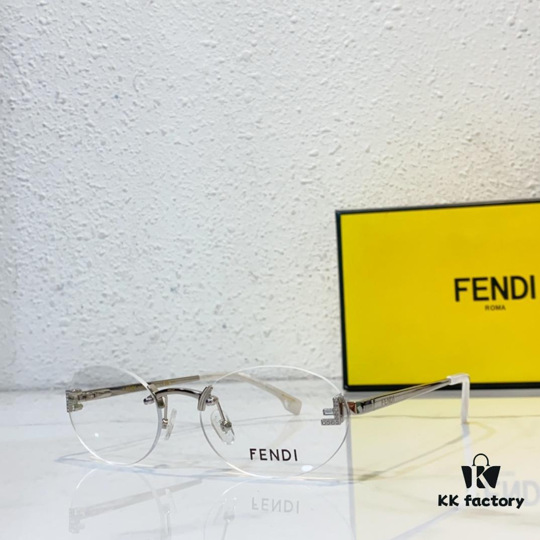 FENDI Model: FE4075 Small Diamond-Embedded Frameless Eyeglasses Sunglasses Size: 57-19-145